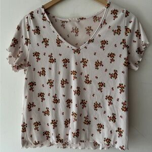Olivia Rae Floral Ribbed Baby‎ Tee